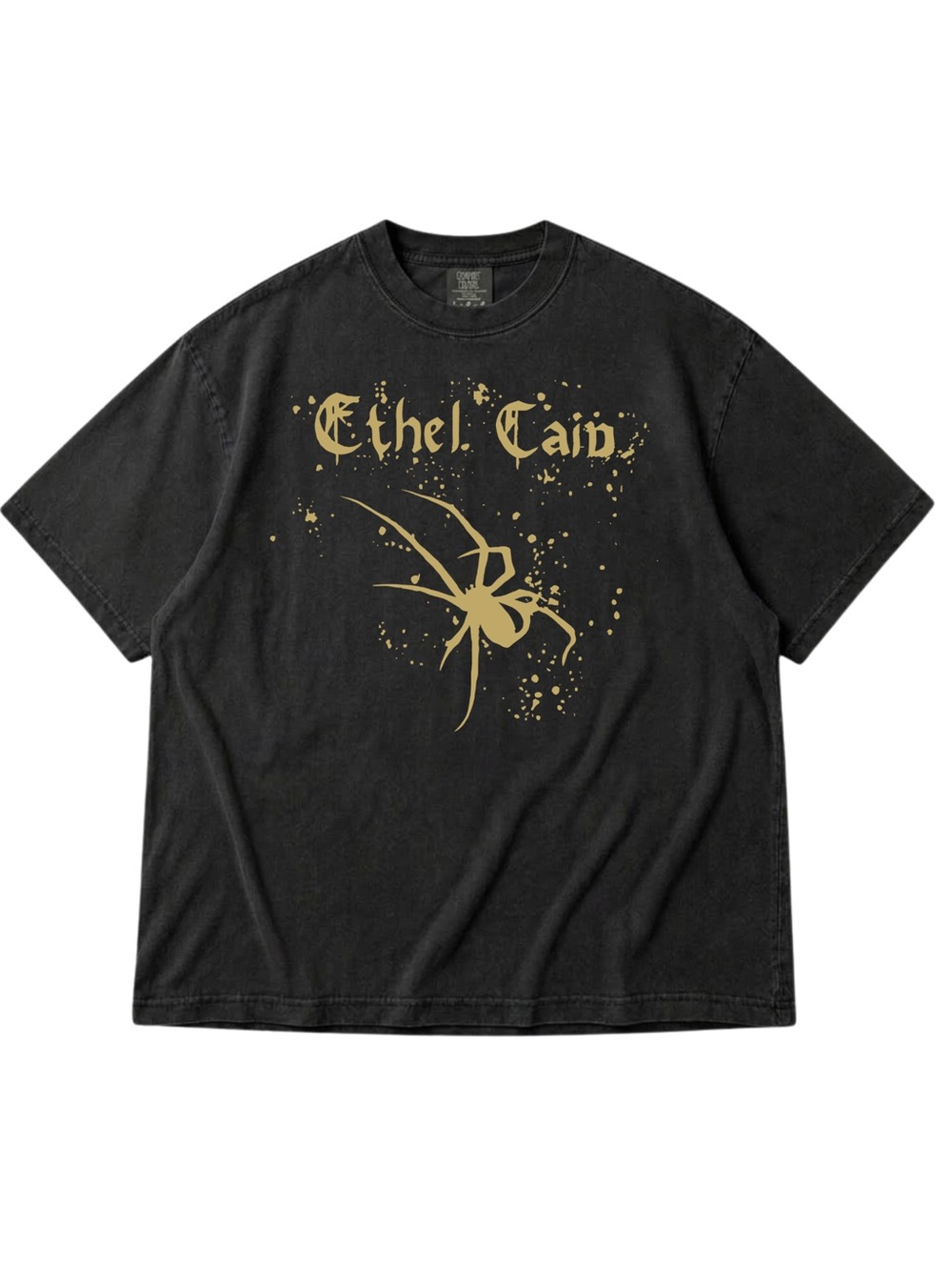 Comfort Colors Black Tee with Gold Spider Graphic
